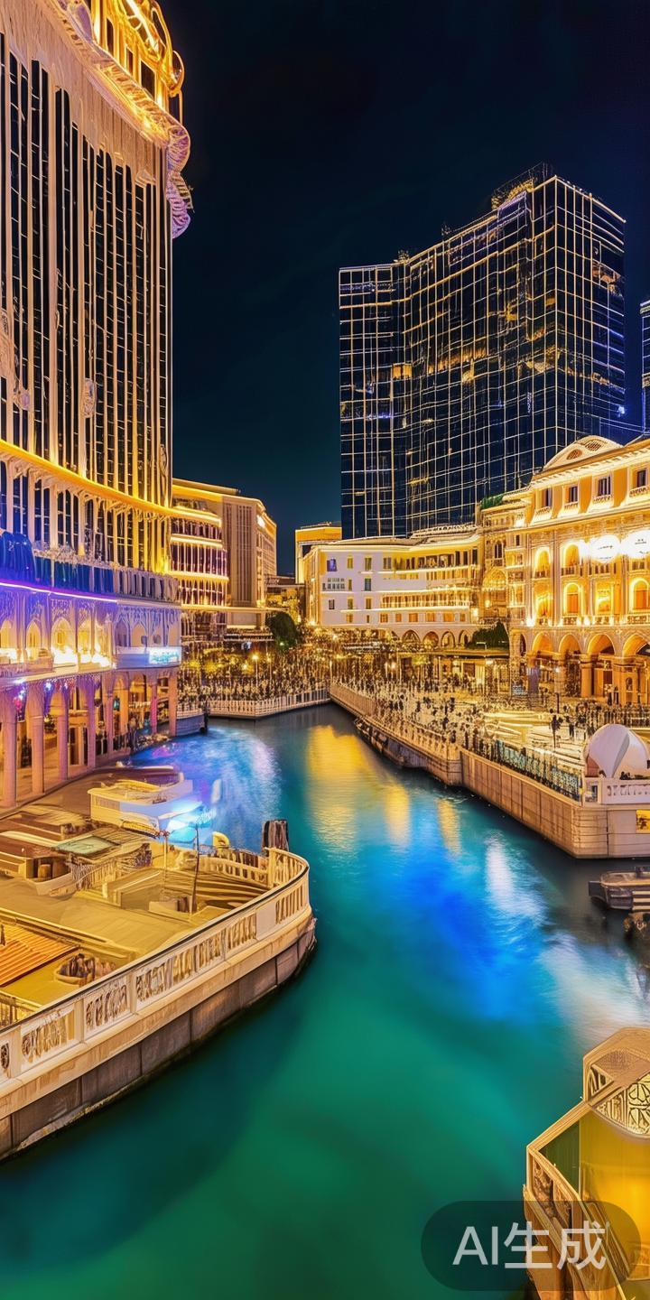在澳门风靡一时的威尼斯人区域，以其豪华的酒店、丰富